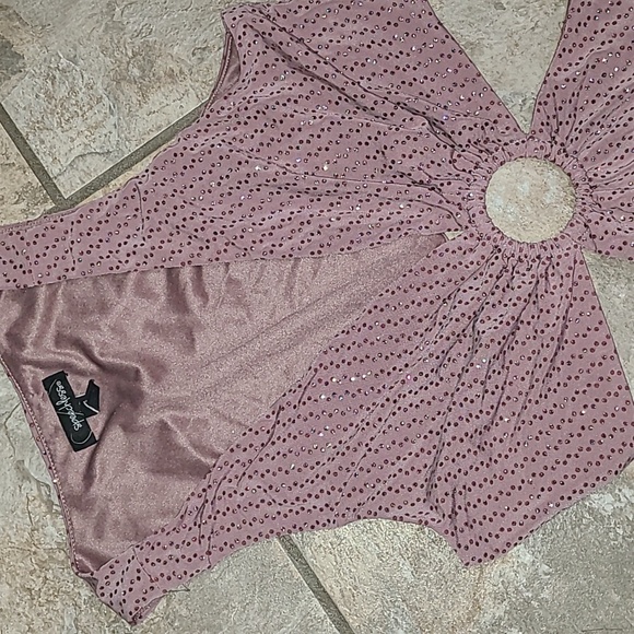 Womens small sparkly glitter speechless bodycon gown with high slit - Picture 4 of 12